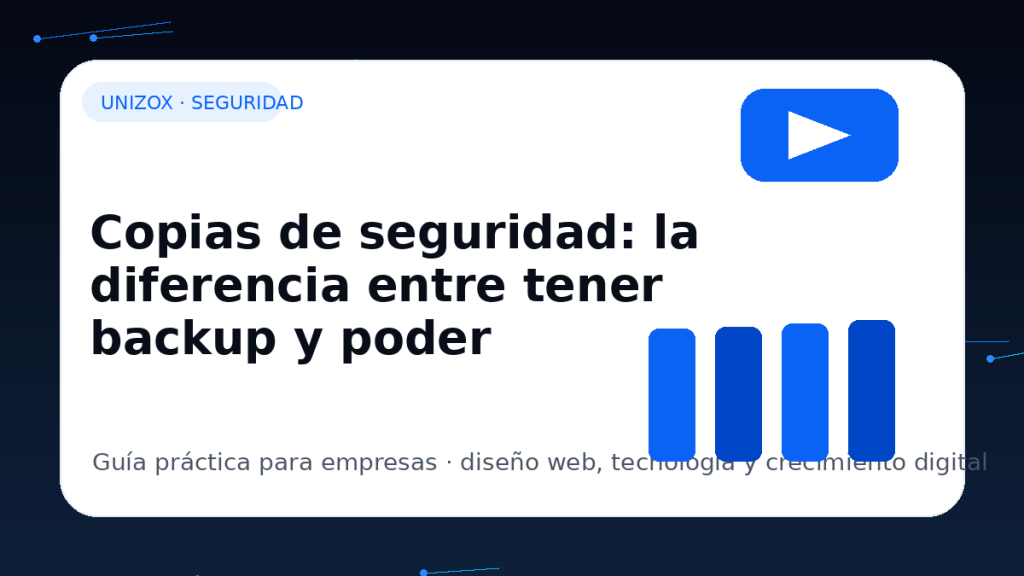 Copias de seguridad: la diferencia entre tener backup y poder restaurar - Unizox